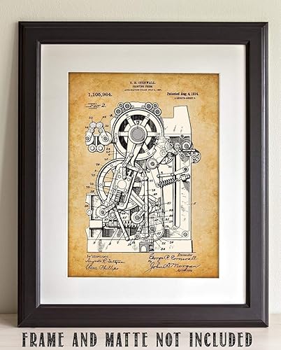 Miniatura 2 de Printing Press Patent Print - Classic Home Office Decor, Printing Shop House Wall Art Display, Gifts for Publisher Writers and Journalists, 11x14