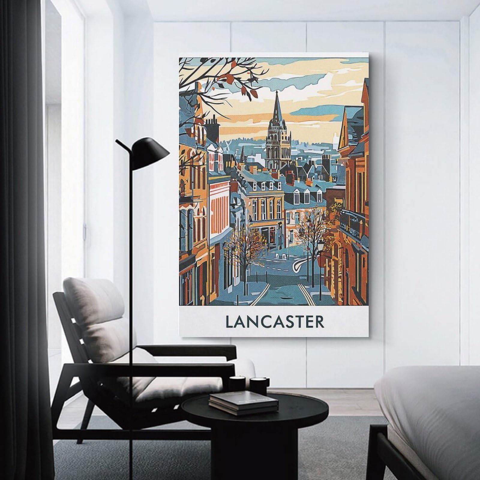 Junmoney Lancaster Cityscape Room Decor Wall Art 20x30inch(50x75cm), for Art Walls, Layered Displays Or Homes, Wall Decor Suited to Curated Displays