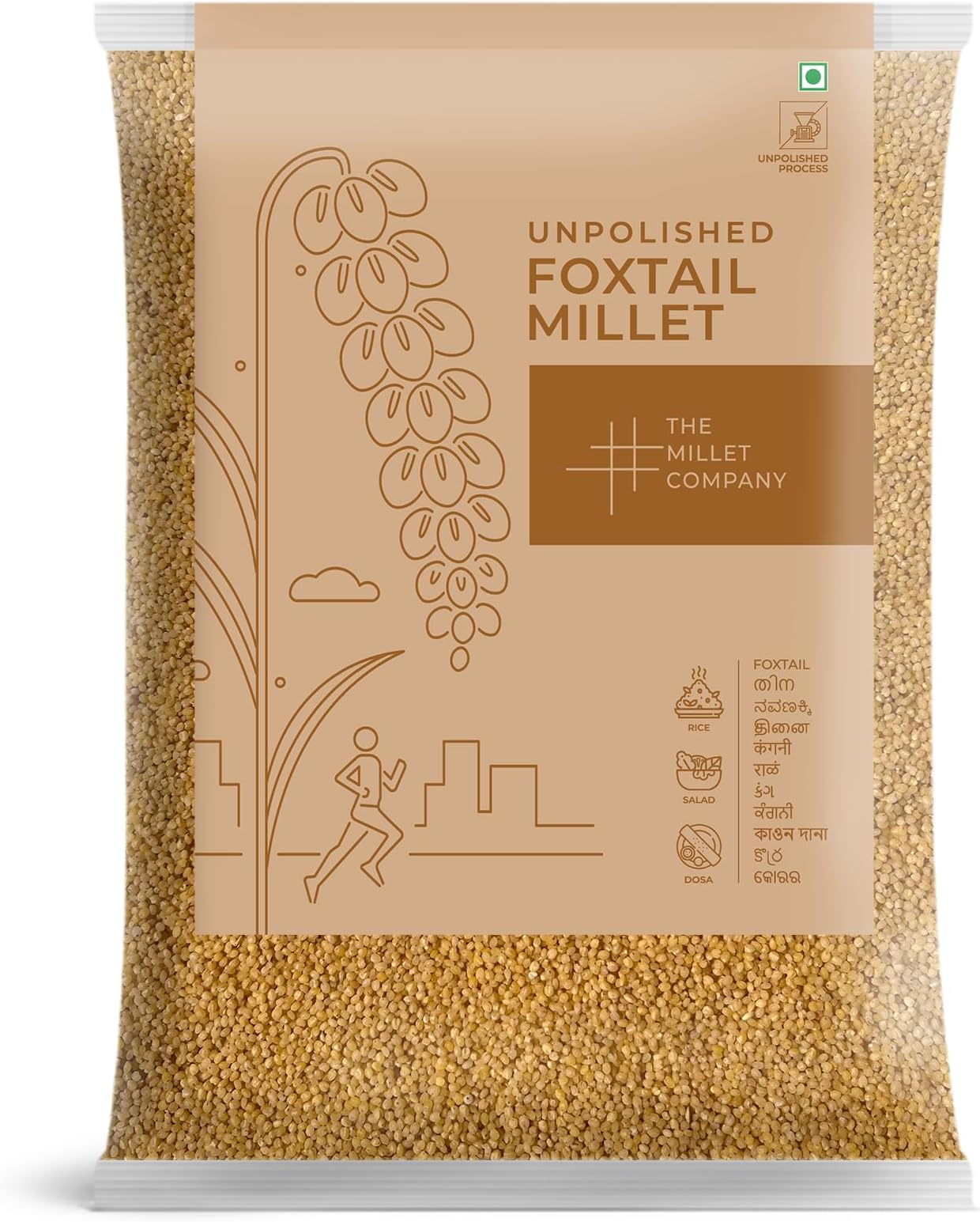 The Millet Company 500 grams Unpolished Foxtail Millet, Kangni, Korralu, Navane, Natural Farm Produce, High Fibre Millets