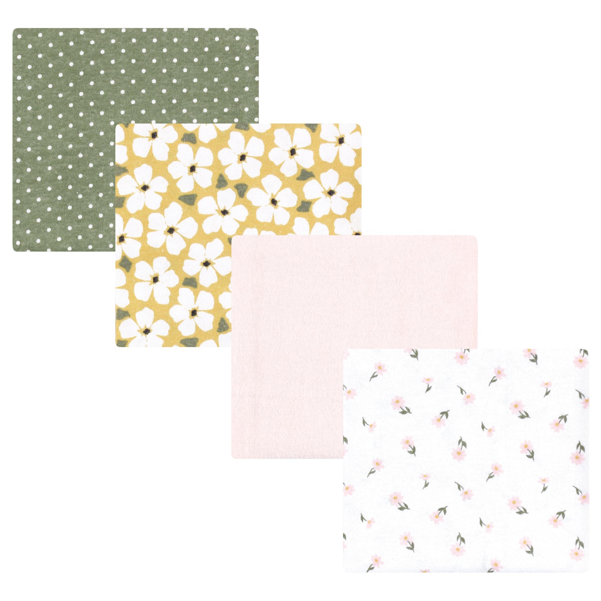 Hudson Baby Unisex Baby Cotton Flannel Receiving Blankets, Sage Floral, One Size