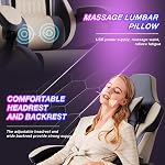 Chaises de jeu de massage chaise avec repose-pieds Rallonge réglable dossier Hauteur Gamer Siège équipé roues rétractables (Beige)
