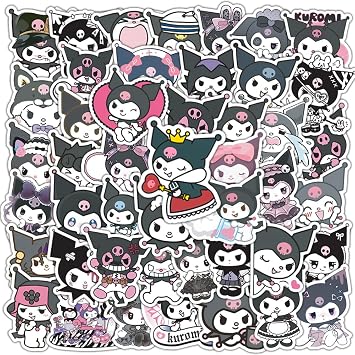 50pcs Kawaii Kuromi Stickers Anime Cartoon Stickers for Water Bottle Laptop Computer Phone Case Luggage Notebook Skateboard Lunchbox Decals Gifts for Kids Teen Adults