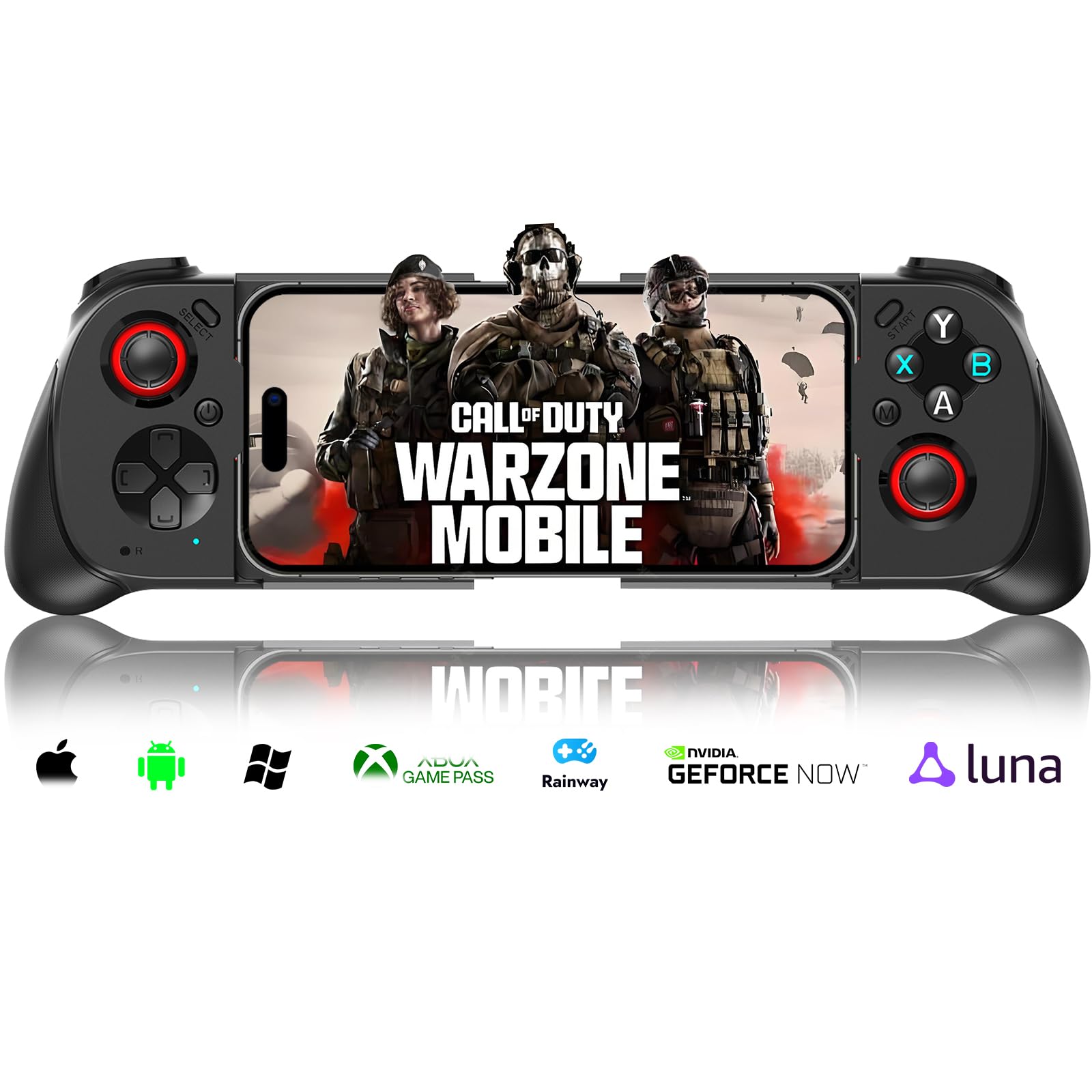 Megadream Phone Controller for iPhone Android with CASE Support, Hall Trigger, Turbo, MFi Wireless Bluetooth Gamepad Joystick for Xbox Game Pass/Google Stadia/Call of Duty