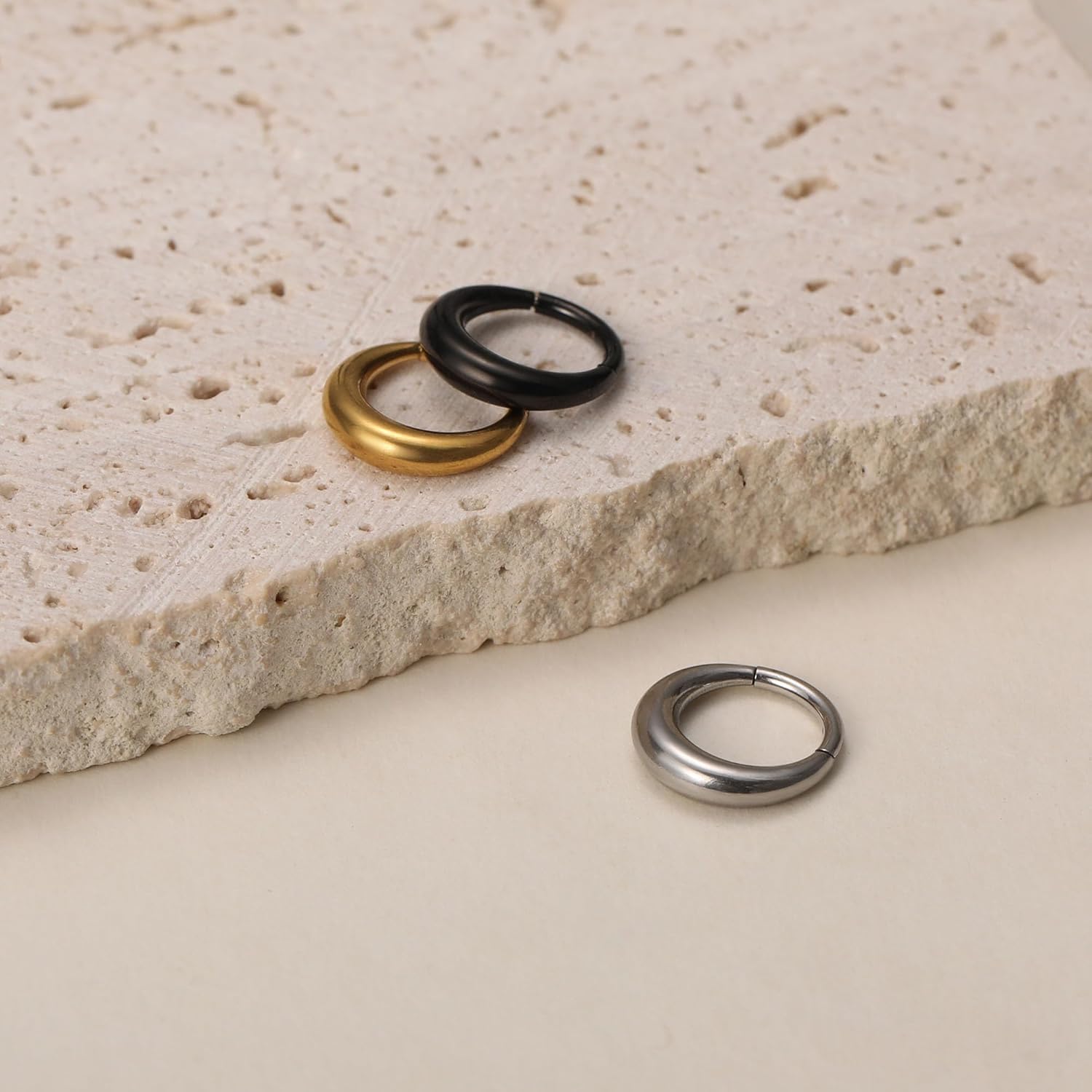 Btysun Nose Rings for Women, Septum Hinged Hoop 16G Nostril Helix Cartilage Earrings, Tragus Rock Conch Lip Daith Piercing Jewelry 8MM 10MM - Image 4