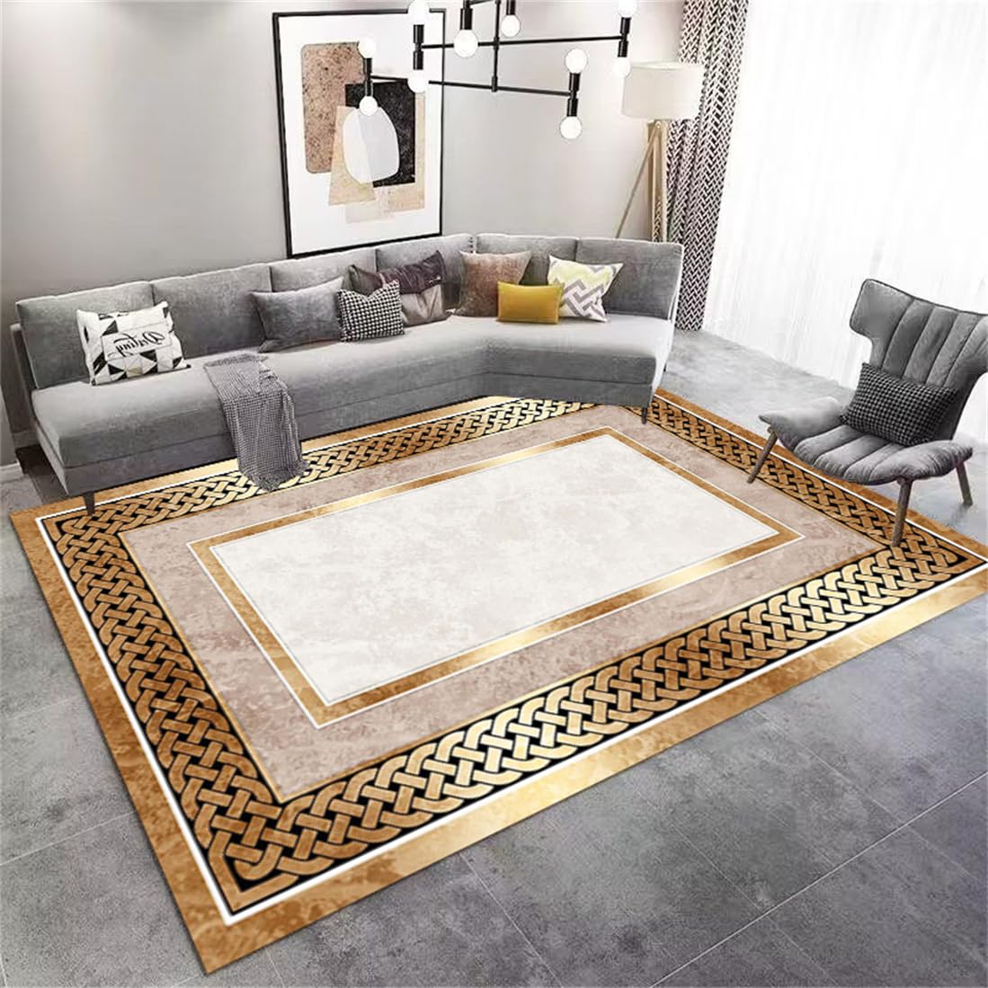 Dywaniki do sypialni 80 x 160 cm gobelin dziecięcy pokój dziecięcy 22 dywan dom salon ogród mata antywibracyjna aksamitna złota diamentowa luksusowa lekka geometryczna prostota i kolor