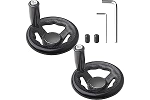 2 Pack 0.47x4inch Diameter Round Hand Wheel Three-Spoke W Revolving Knob Handle...