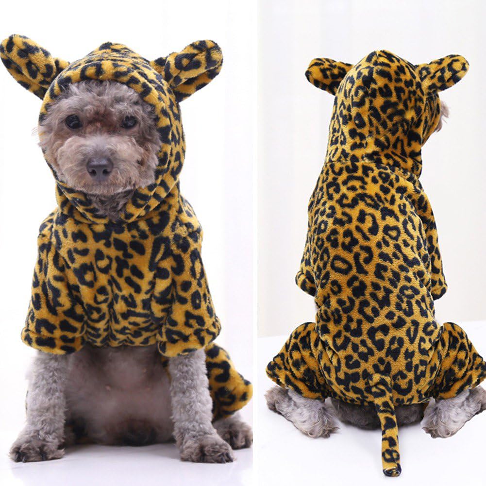 Leopard Animal Dog Costume X-Small Dress Up Puppy Outfit Funny Cute Pet Suit Big Cat Cloak Clothes Scary Fun Novelty Gift - Image 2