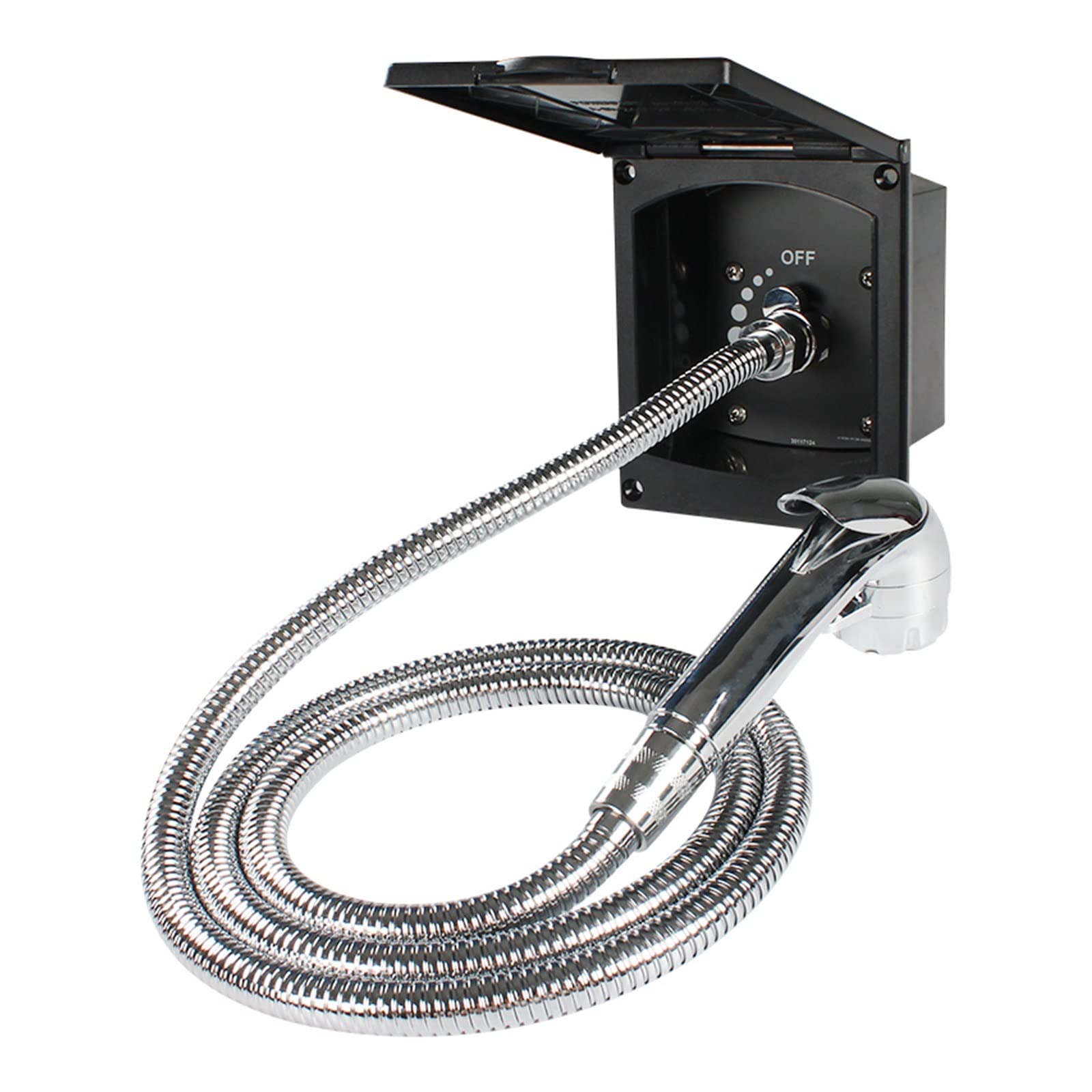 Mjfvn Shower 300Cm Hose Black Exterior Shower Box Kit For Caravan Rv Boat Motorhome(Shower 300Cm Hose)