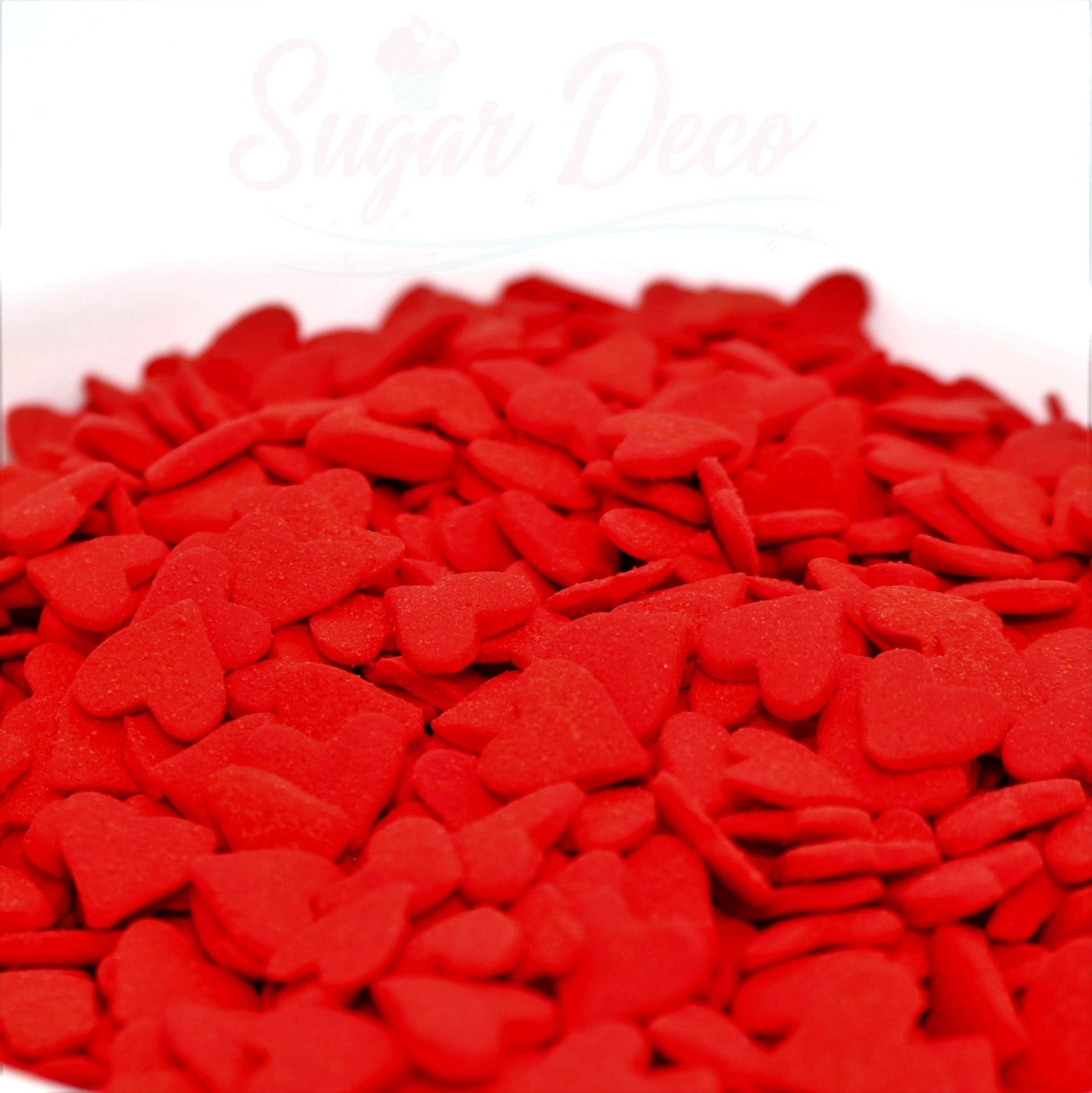Large Heart Sprinkles - 10 ounces - Red - Kosher Certified by Sugar Deco