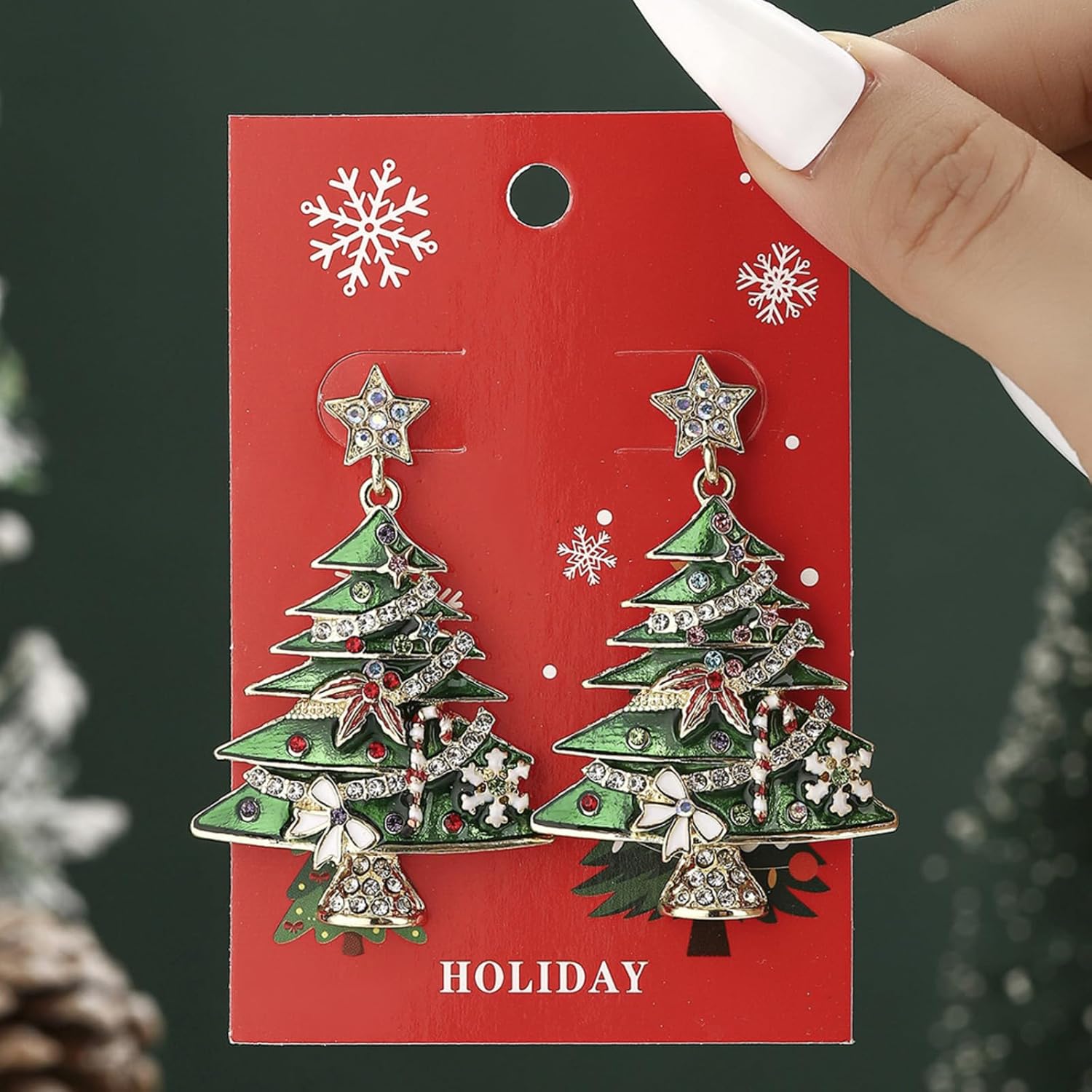 Christmas Tree Earrings for Women Acrylic Dangle Christmas Earrings Holiday Gifts Stocking Stuffers Party Jewelry - Image 7