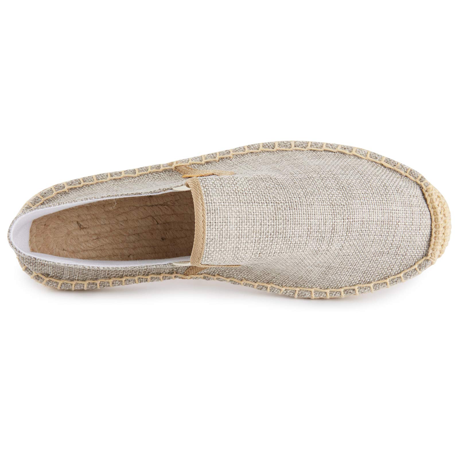 Alexis Leroy Jednolity kolor Slipper Espadryle Męski Flats Slip-On z płótna żaglowego Beżowy 45 EU