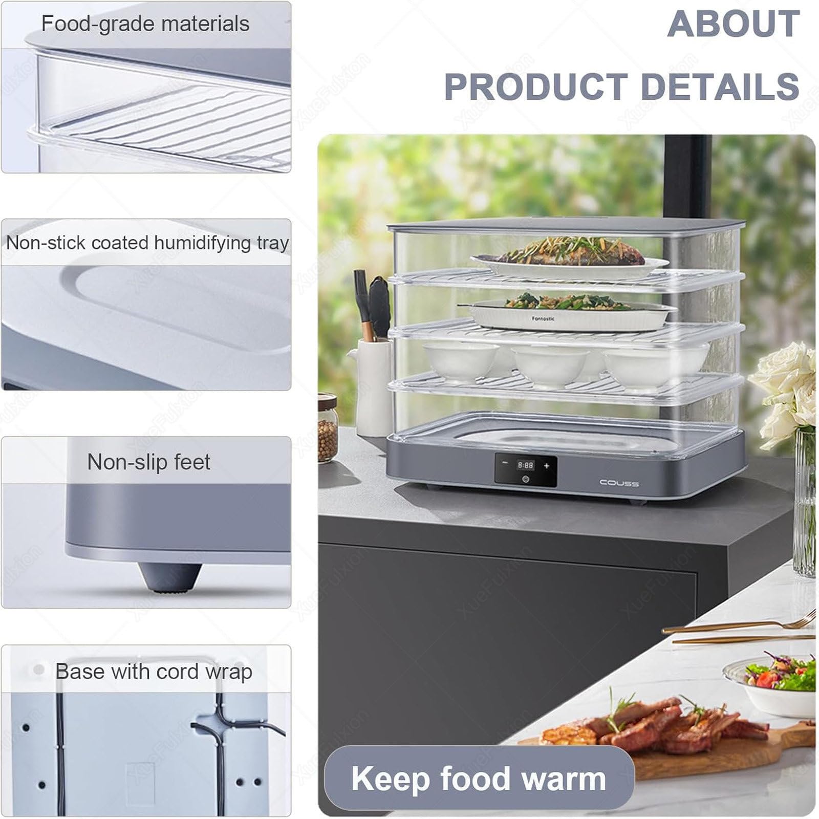 Gärbox & Teigbox mit Deckel – Elektronisch gesteuertes Fermentationsgerät 40L – Automatische Luftfeuchtigkeit,gleiche Fermentation, perfekt für den Heimgebrauch