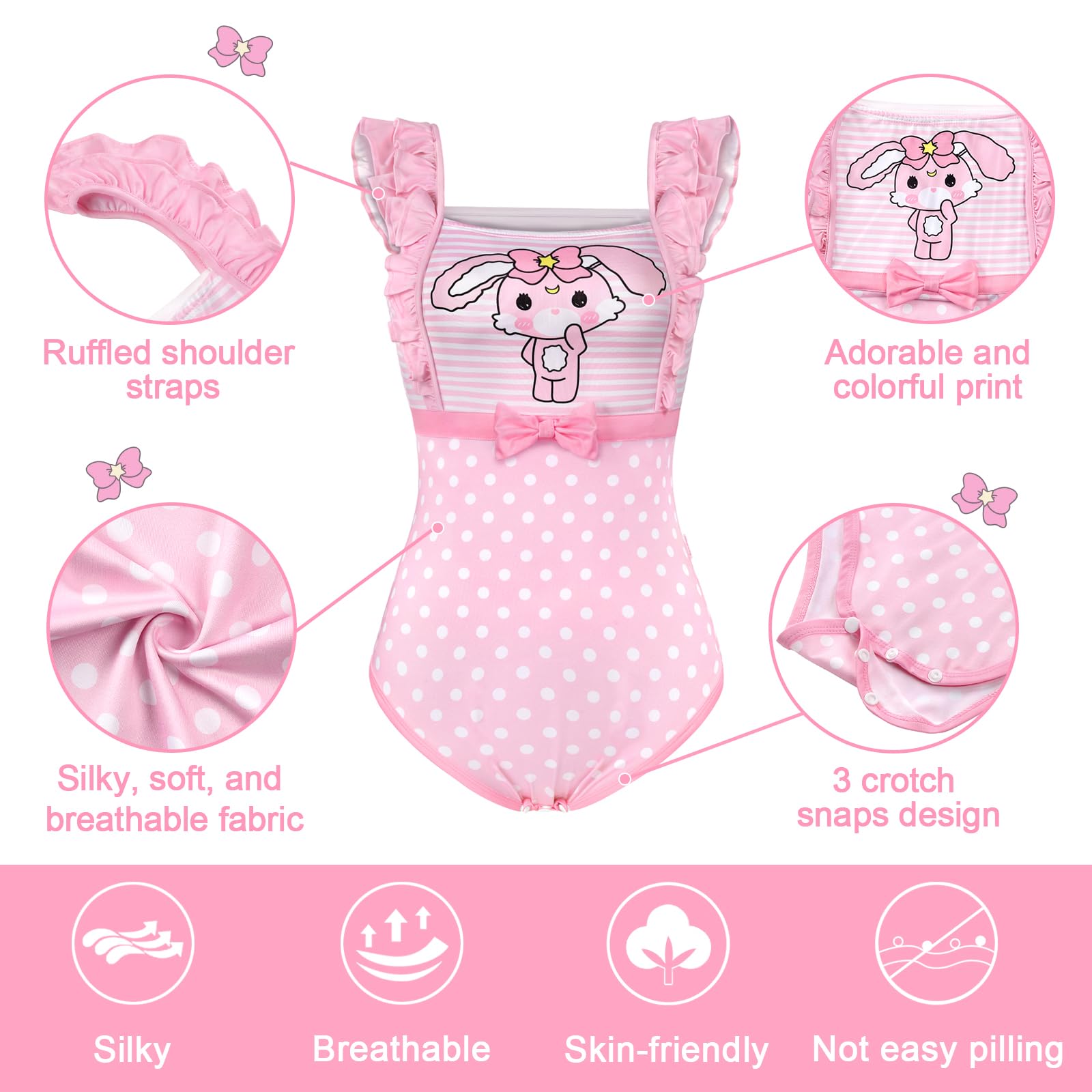 LittleForBig Śpioszki Onesie jedwabiste, marszczone paski, piżama, body - Usagi Camisole Onesie