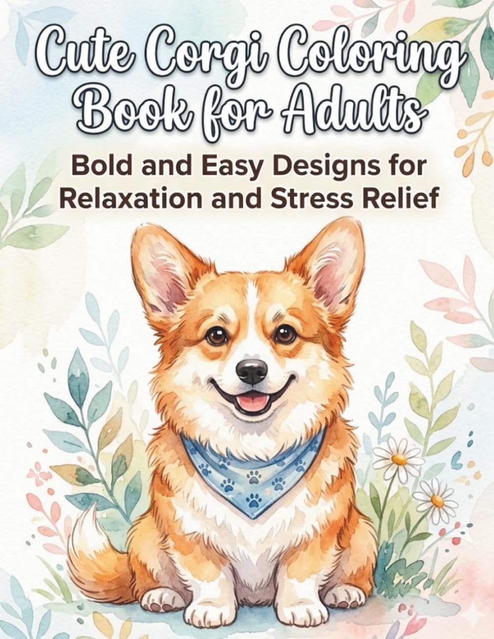 Cute Corgi Coloring Book for Adults Bold and Easy Designs for Relaxation, Stress Relief, and Beginners: 50 Bold & Easy Designs for Stress Relief, ... Easy to Color) (Cozy Paws Coloring Series)