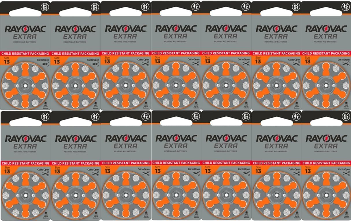Rayovac Extra Hearing Aid Batteries, Size 13 (80 Total Batteries)