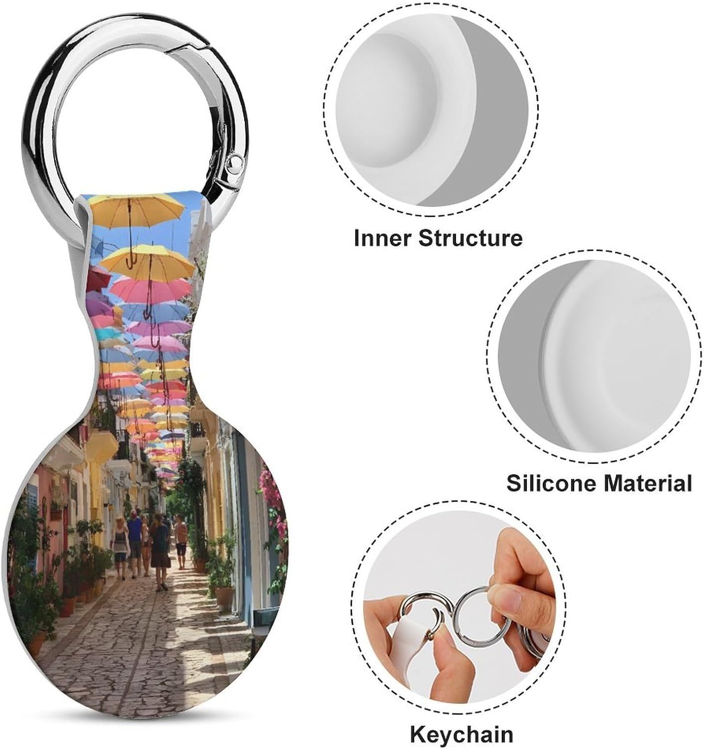 Umbrella Street in Greek Town Protective Case Shockproof Cover 2PCS image 5