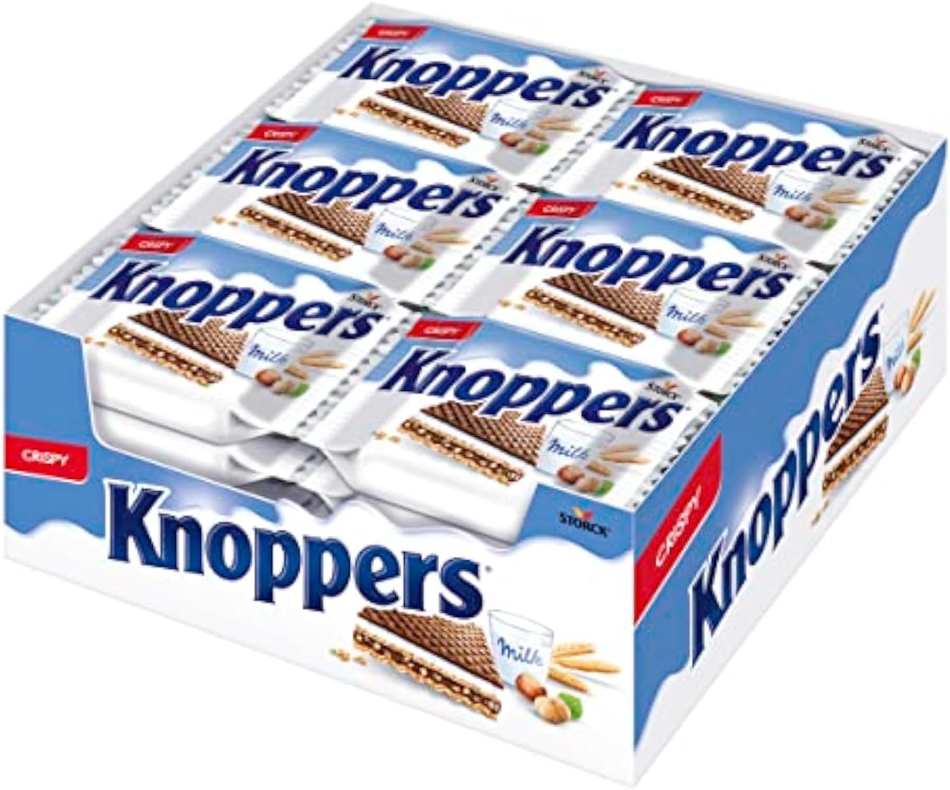Knoppers Milk Hazelnut Wafers 25 grams, Pack of 24