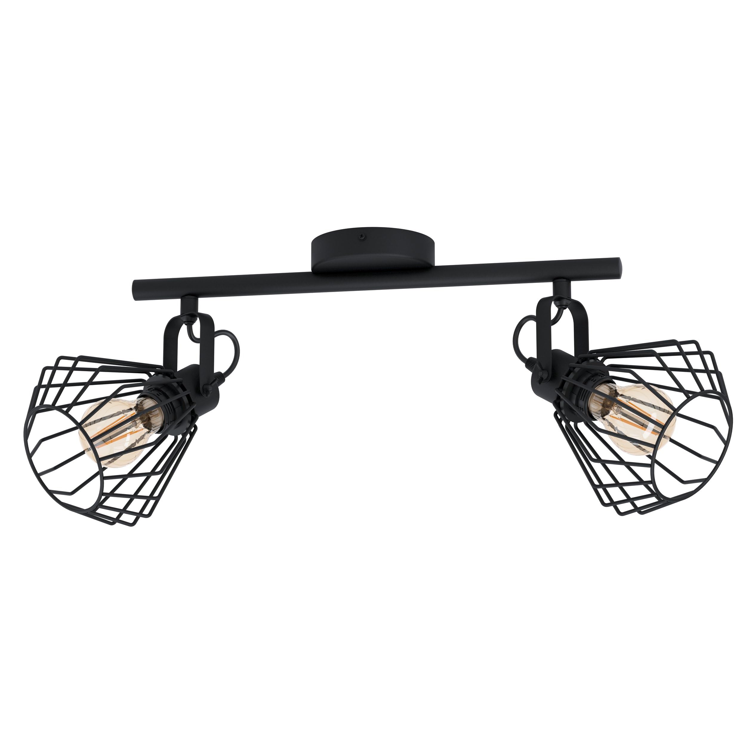 Eglo Black Tabillano Twin Ceiling Spotlight In