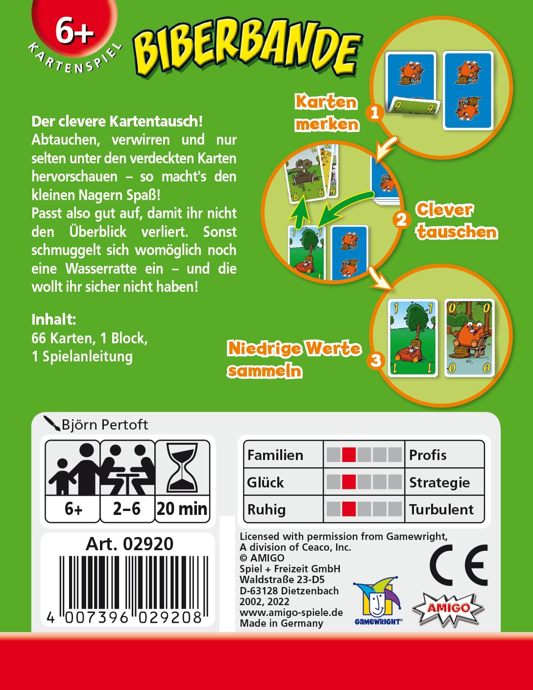 Biberbande: Immer auf die Kleinen! Für 2-6 Spieler. Spieldauer: 20 min.