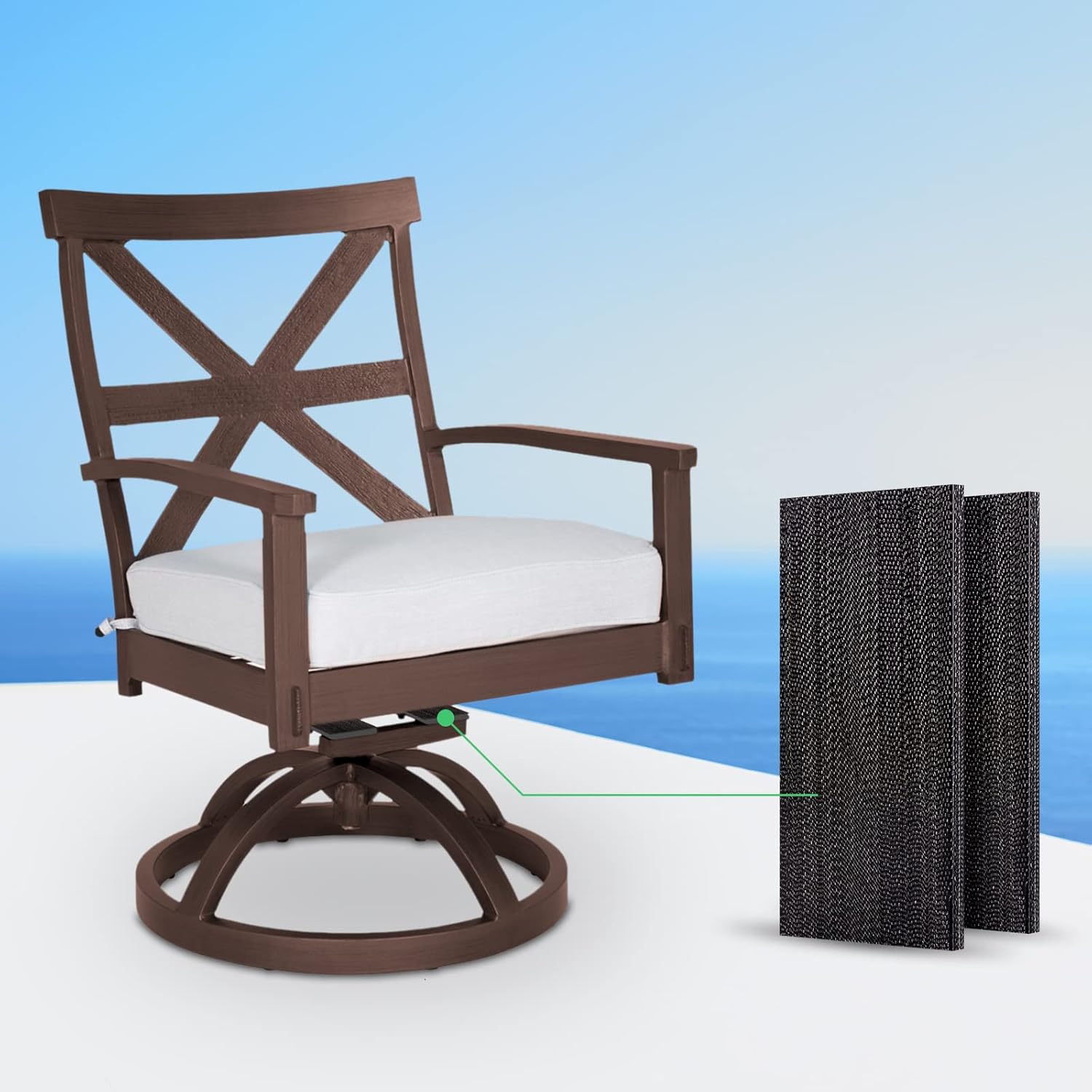 Anwenk 8Pack Patio Rocking Chair Spring Plate Replacement Part Fiberglass Spring Plates Swivel Rocker Chair Lawn Furniture Repair Replacement for Universal Outdoor Patio Furniture, 2.5" x 5"x0.25”