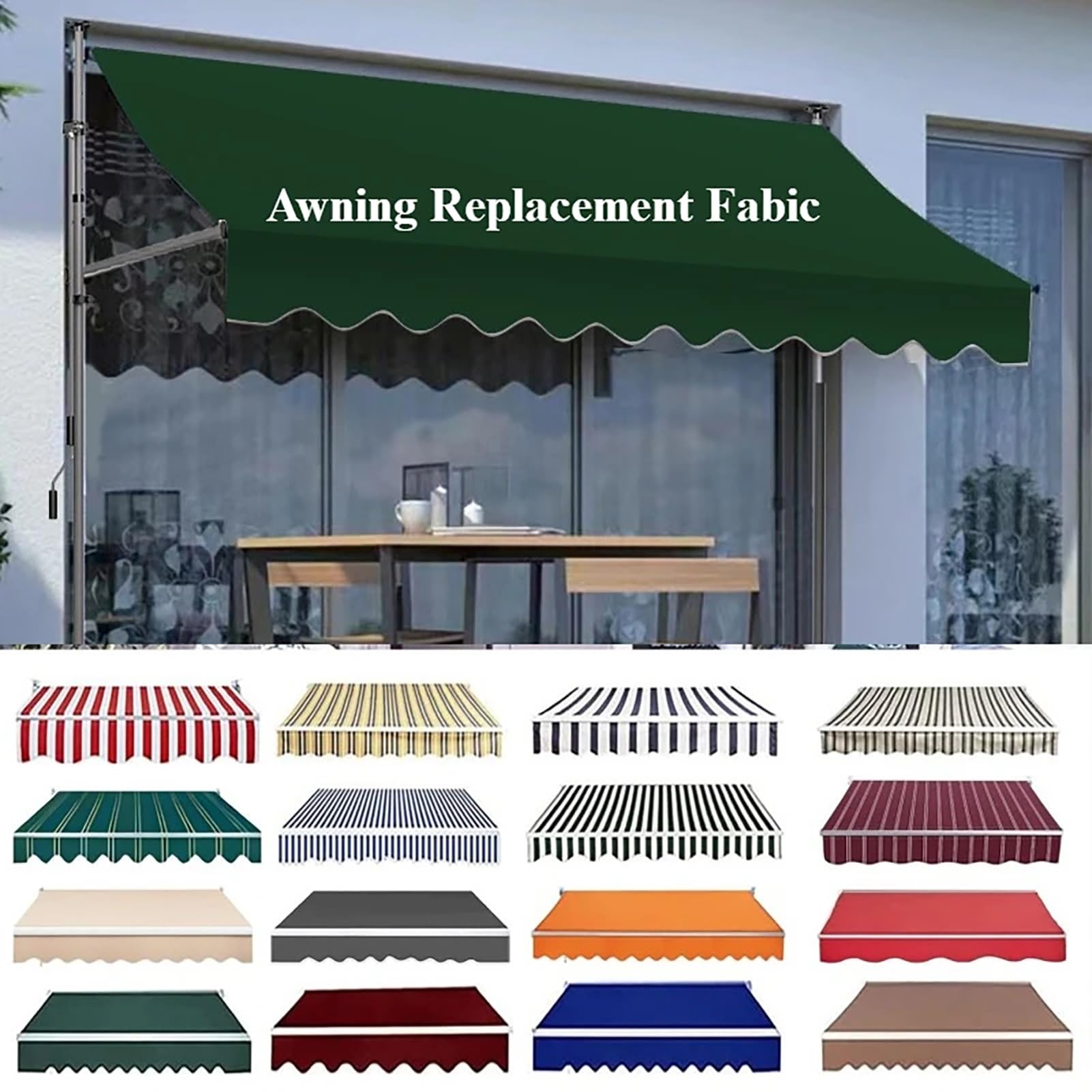 Telo Di Ricambio Per Tenda Parasole Retrattile, Telo Ombreggiante Di Ricambio In Poliestere Impermeabile Per Tende Da Sole, Telo Di Copertura Per Terrazze, Negozi, Giardini(Gray,10x5ft)