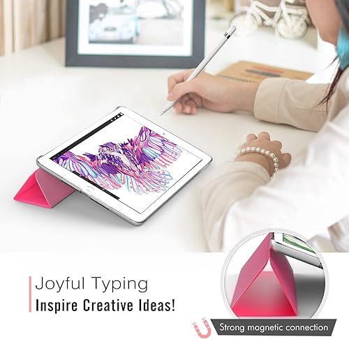 Miniatura 5 de MoKo Funda para iPad 9.7 20182017 de 56 Generación, Funda delgada y ligera con soporte, con protector trasero translúcido esmerilado para iPad 9.7