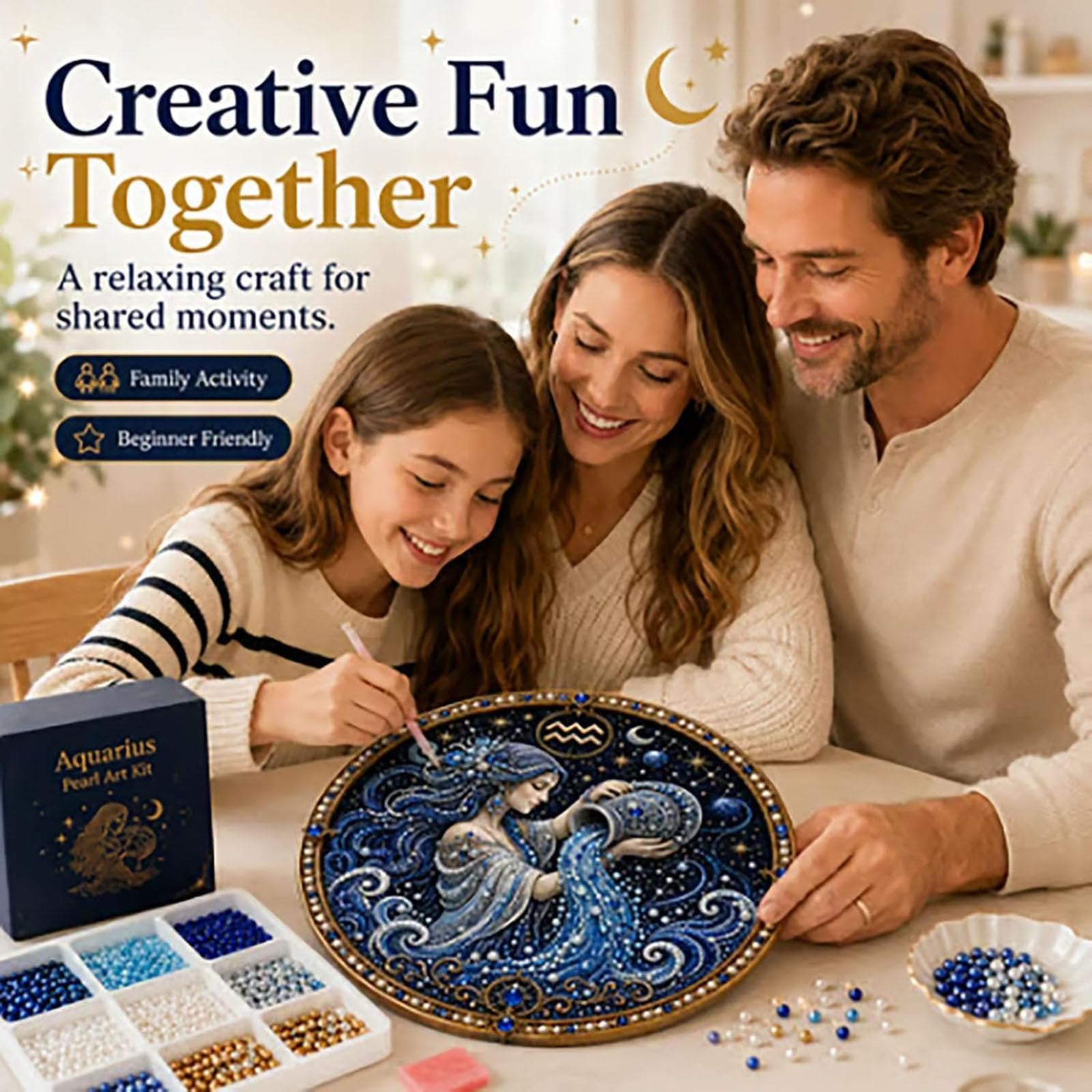 WEIWOGU Kit artistico perlato con 12 segni zodiacali, pittura (#K)