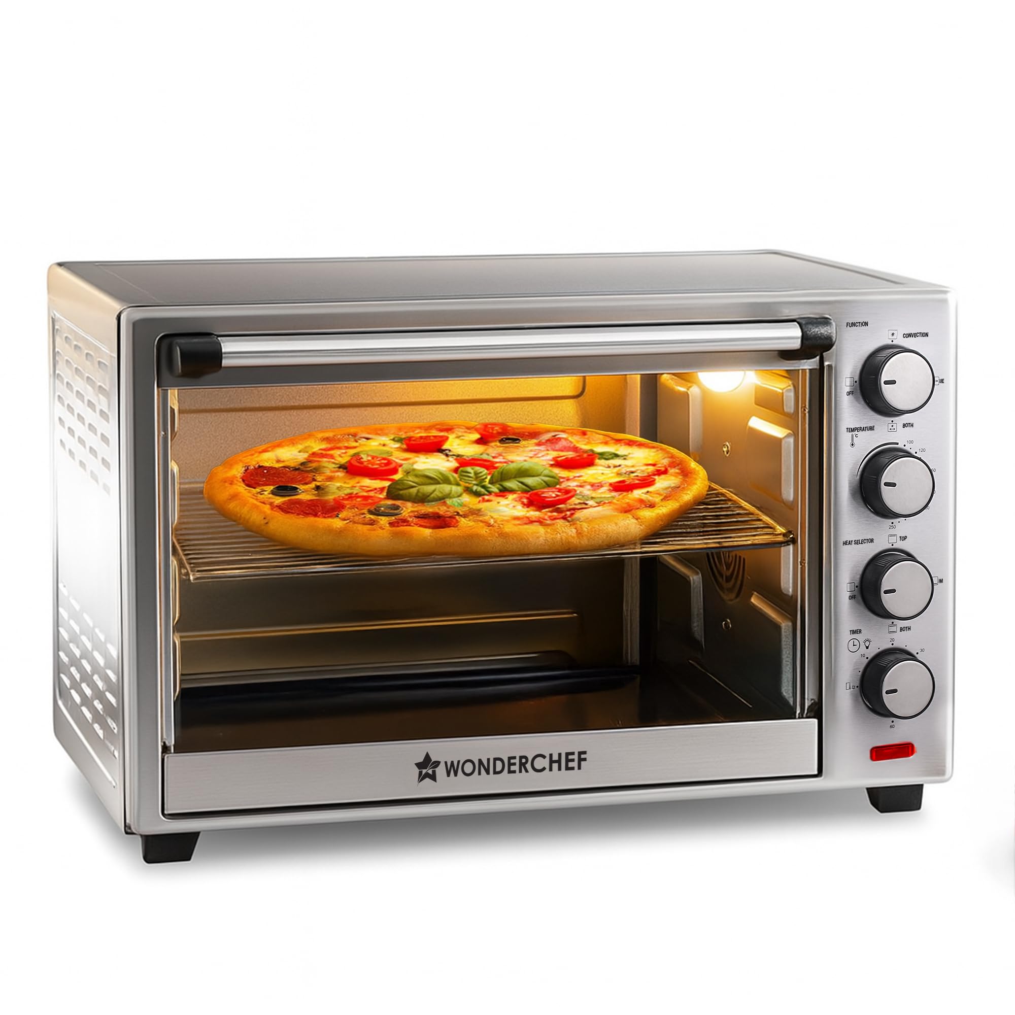 Sponsored Ad - Wonderchef Oven Toaster Griller (OTG) - 60 litres, Steel with Rotisserie, Auto-Shut Off, Heat-Resistant Tempered Glass, 6-Stage Heat Selection Bake, Grill, Roast | Easy clean