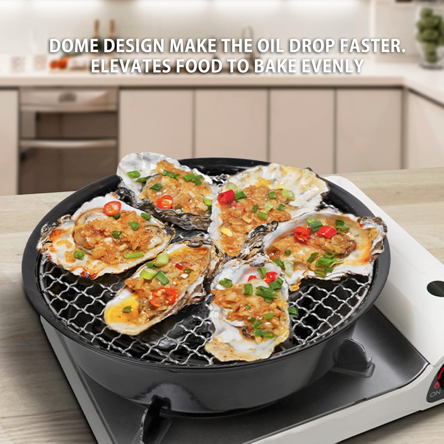 UOIENRT Multi-Purpose Round BBQ Grill Net, Stainless Steel Barbecue Grill Grid for Camping, Cooking Beef, Chicken, Vegetables (20cm)