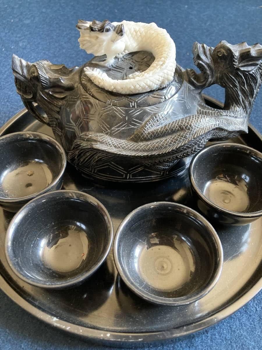 平安 秦蔵六 純錫園式茶托 5枚 共箱 骨董古美術 秦蔵六 作 『純錫六花