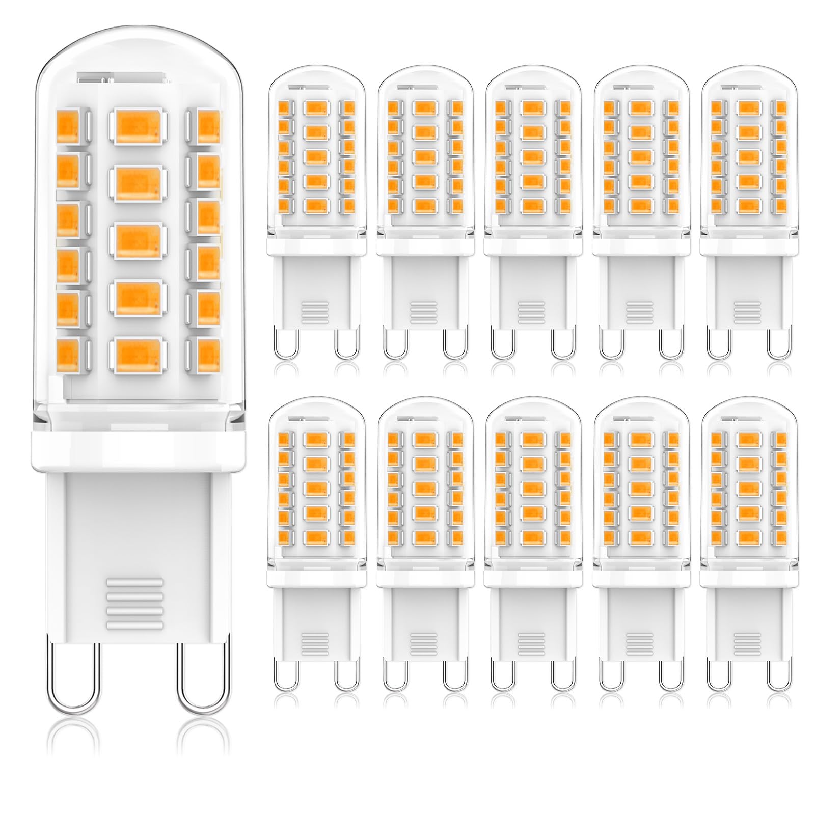 Eco.Luma G9 LED Bulbs Warm White 2700K, 3W Equivalent 40W-50W G9 Halogen, 500LM, No Flicker, Non-Dimmable