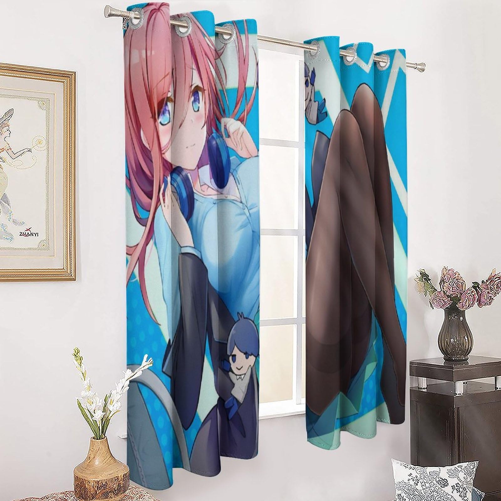 Amazon｜五等分の花嫁 中野三玖 カーテン 遮光 可愛い 遮光カーテン
