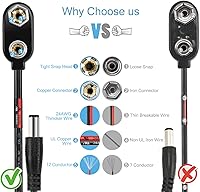 Vista 26 de CHANZON UL Wires 9 V Conector de batería Arduino Power Clip de cuero con centro positivo 0.083 in x 0.217 in Macho 5 Pack Jack T-Type para Arduino