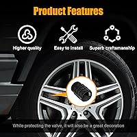 Vista 4 de 4 piezas de tapas de vástago de válvula de neumático, cubiertas de vástago de válvula de aire de neumático impermeables con anillo de goma, cubierta