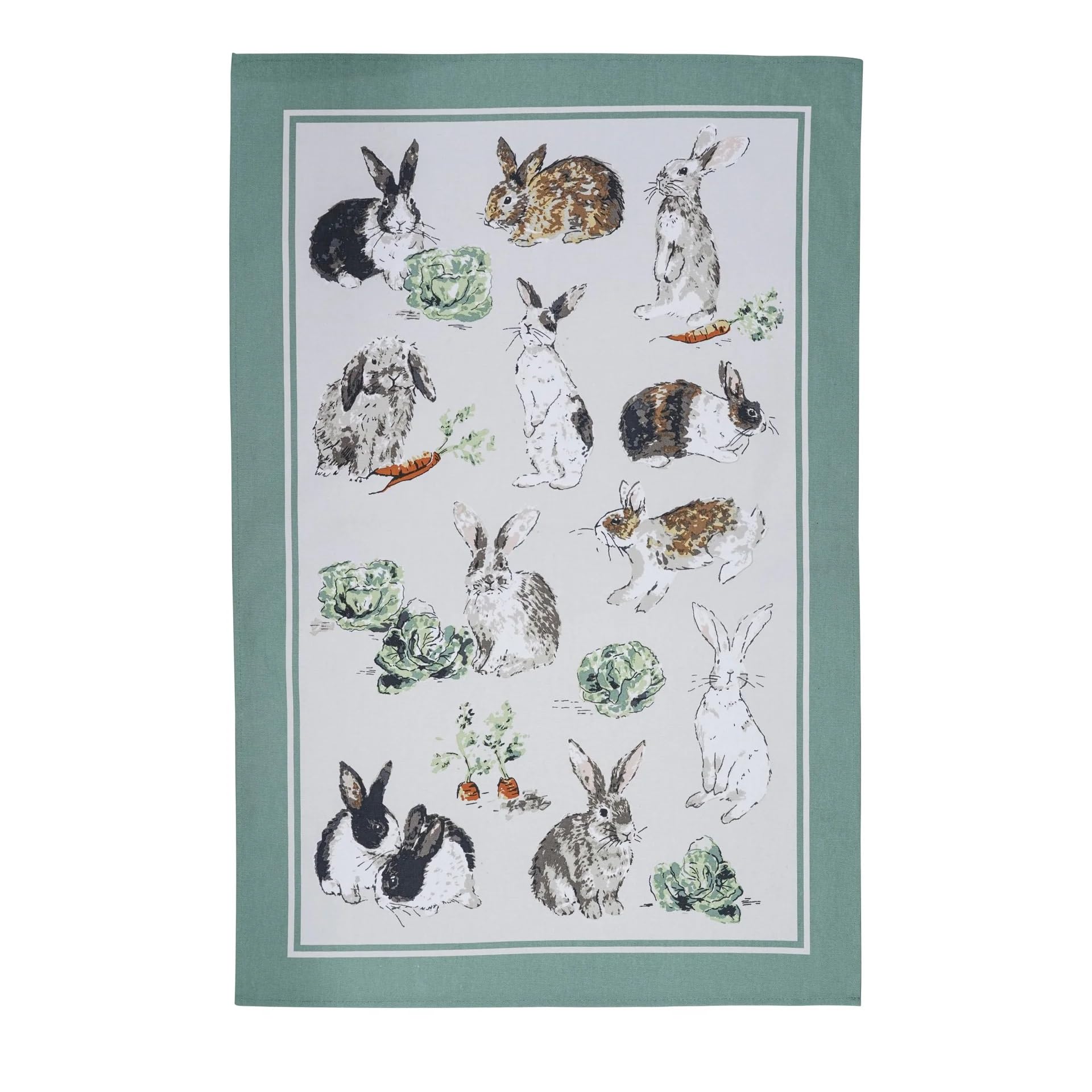 Ulster Weavers - Rabbit Patch - Tea Towel - Cotton - One Size in Green