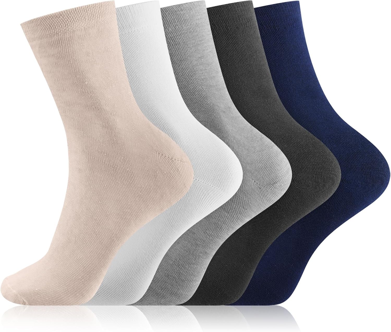 Twistover 5 Pairs Thin Breathable Linen Socks for Men Women Moisture-wicking Organic Casual Socks
