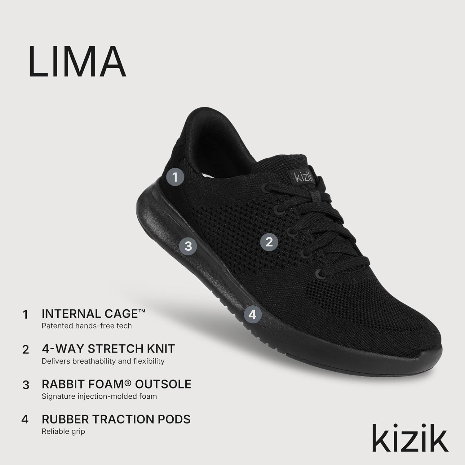 Kizik Slip On Sneakers: Lima - Comfortable All-Day Wear, Hands Free Convenience, Breathable Knit Top, Mens & Womens Walking Shoes with Arch Support - Image 3