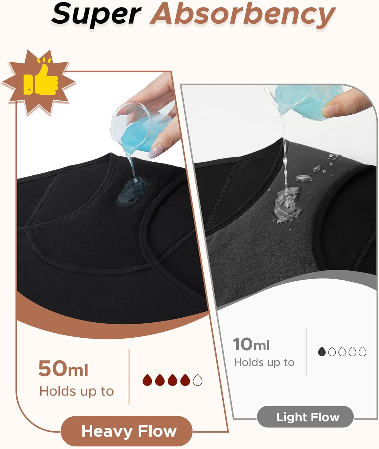 INNERSY Period Underwear for Women Teens Leak-Proof Menstrual Cotton Protective Hipster Panties 3-Pack - Image 3