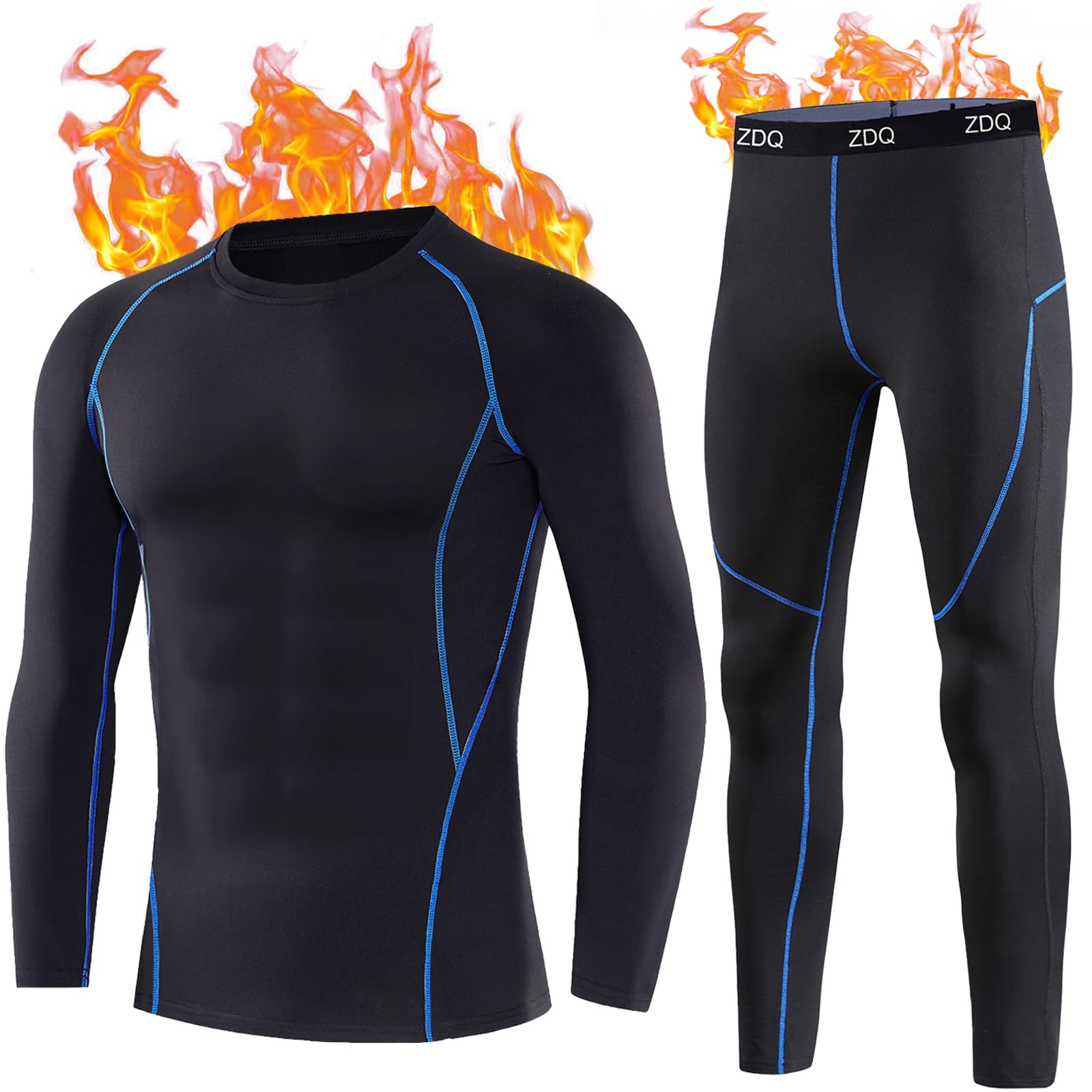 ZDQ Intimo Termico Uomo Set Intimo Invernale da Sci Intimo Funzionale Traspirante Biancheria, Taglie S-XXL