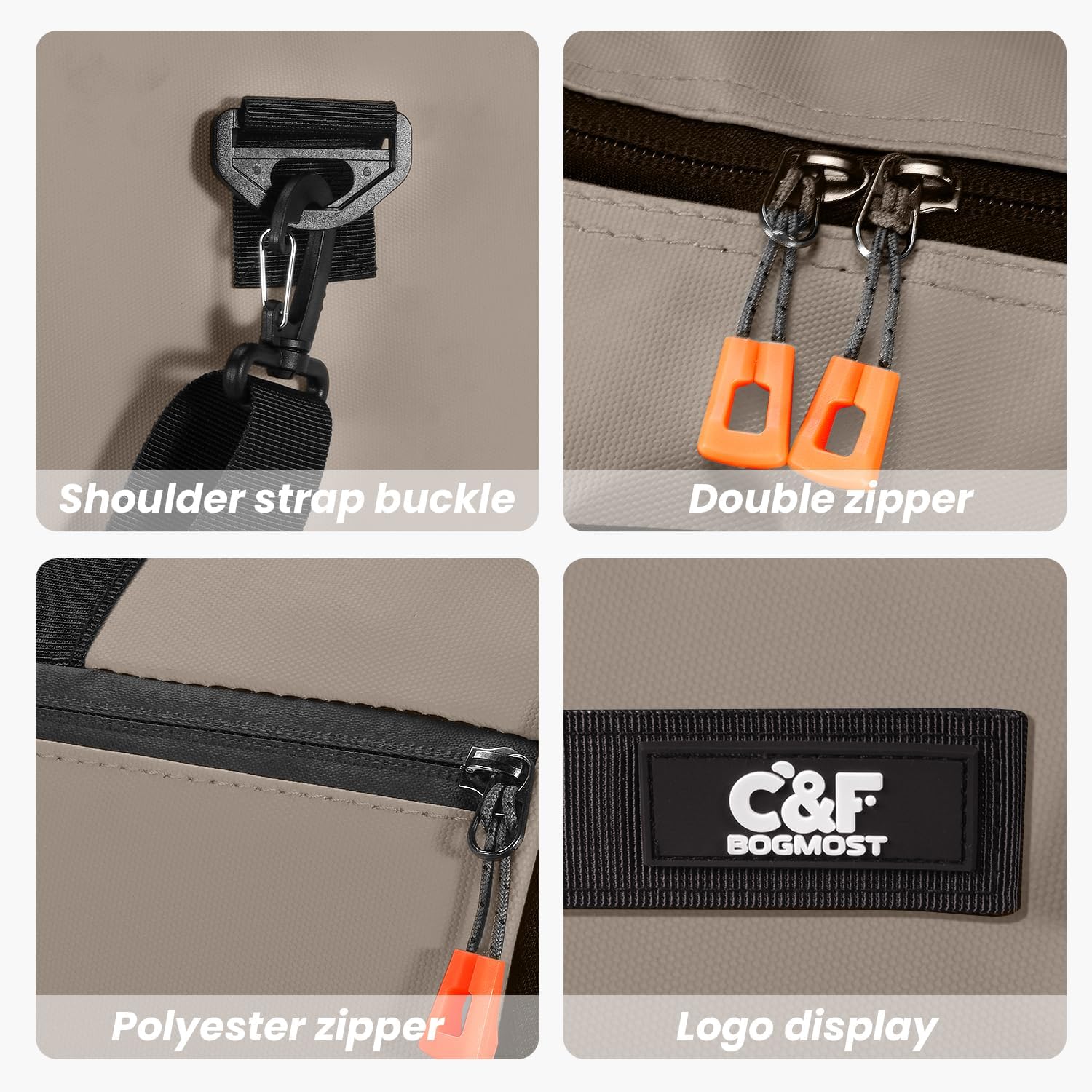 C&F BOGMOST Small Travel Duffel Bag,Compact Sports Small Gym Bag with Shoes Compartment,Lightweight Duffel Bag for Men & Women,Personal Item Travel Bag Weekender Bags for Travel Sports Gym -Khaki - Image 4