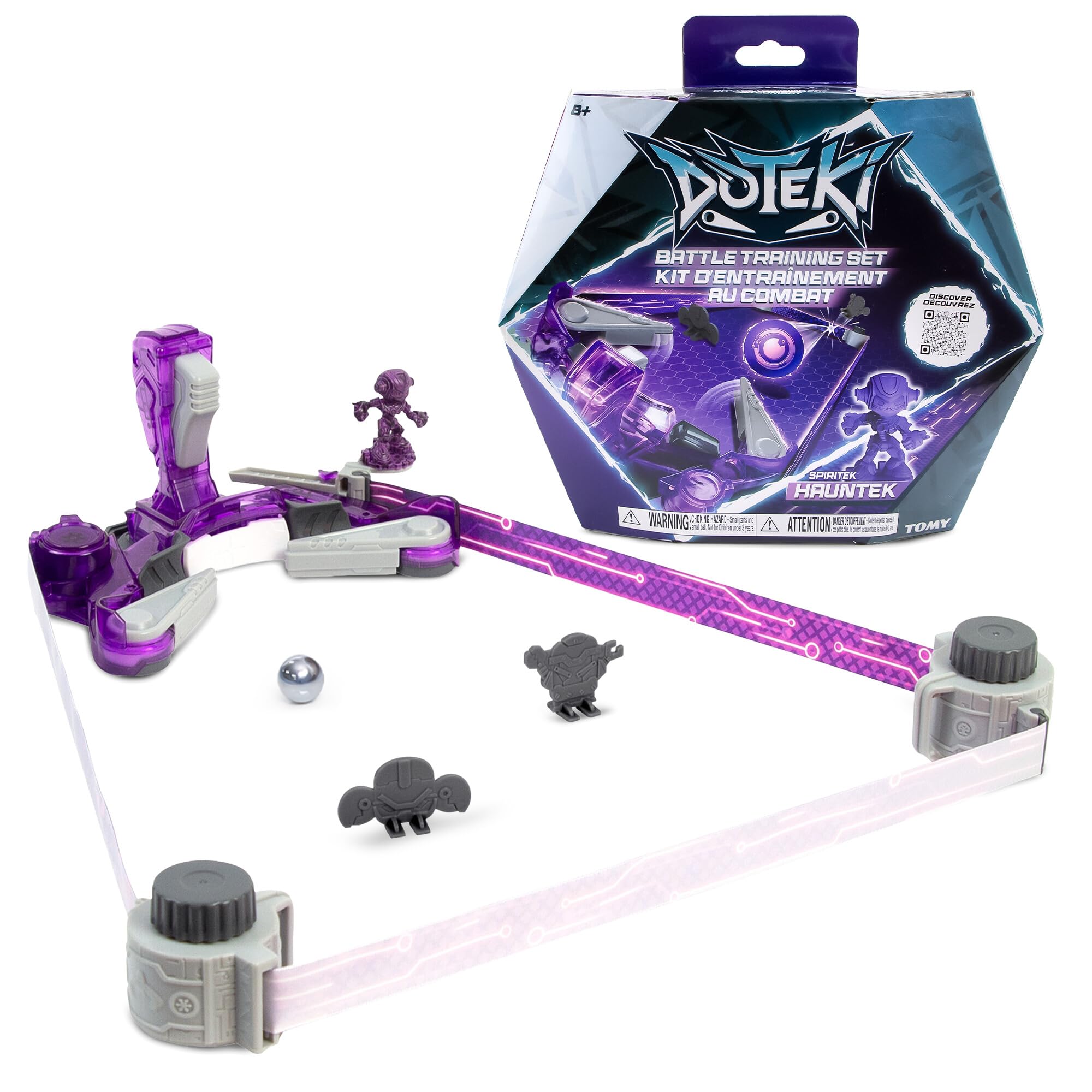 Doteki Battle Set Spiritek, Multiplayer Action Game for Kids with High-Speed Battle Controller, 4 Elemental Factions, Collectable Champions, Health Key, Custom Arena, Ages 8+