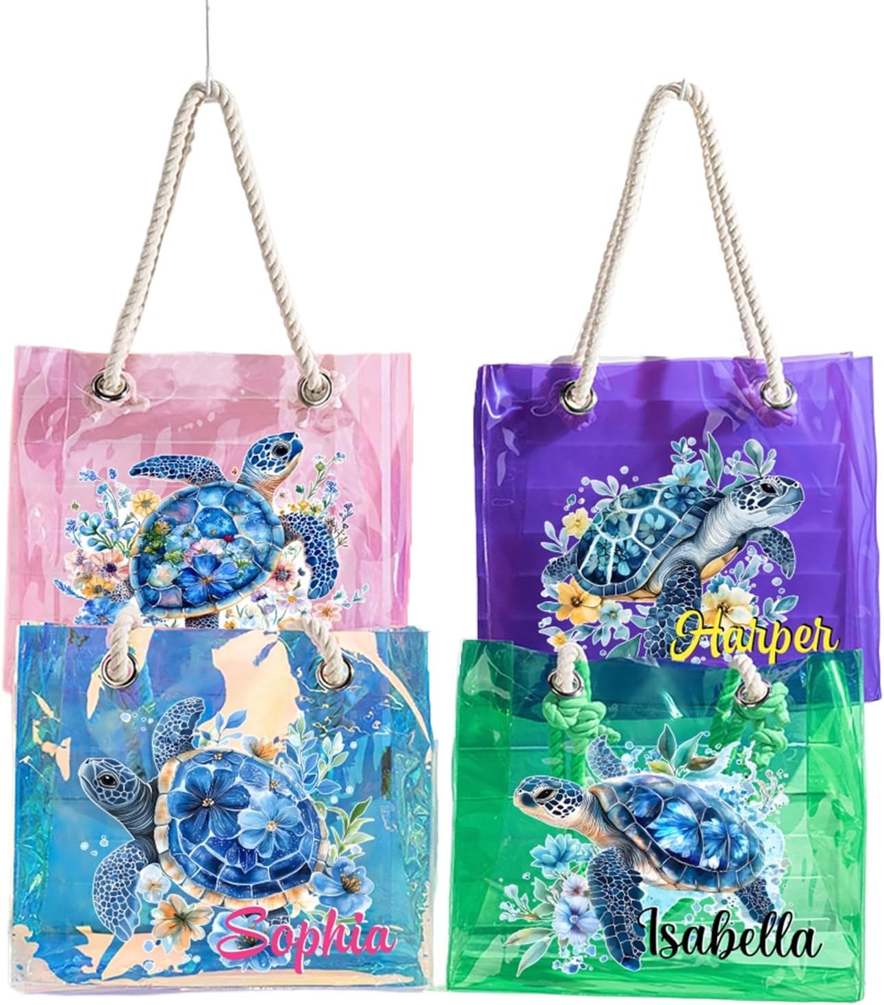 Générique Sac à main transparent avec nom et fleur de tortue de mer personnalisé Accessoire de voyage Cadeau d’anniversaire pour les femmes Générique Sac à main transparent avec nom et fleur de tortue de mer personnalisé Accessoire de voyage Cadeau d’anniversaire pour les femmes