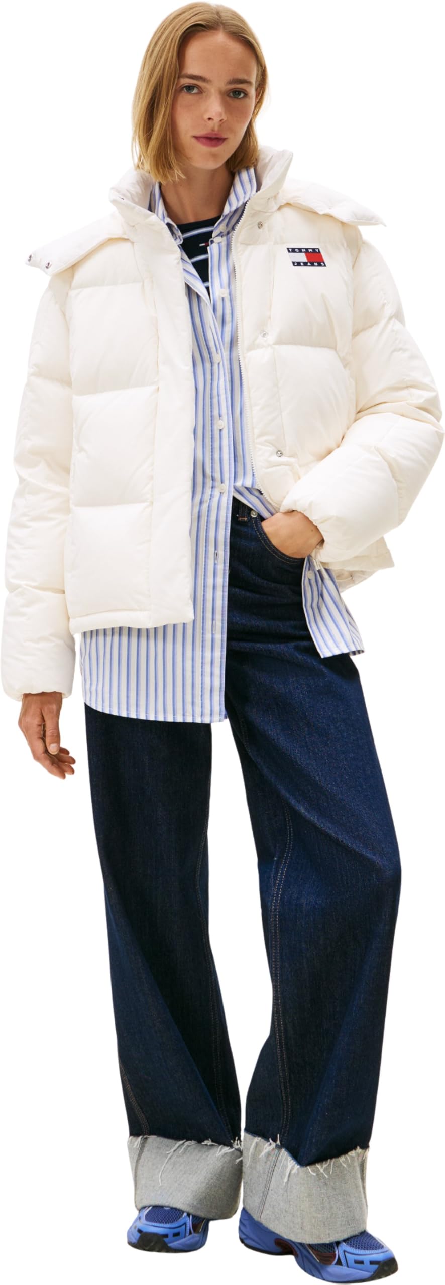 Tommy Jeans Donna Piumino Alaska Grid Down con Cappuccio