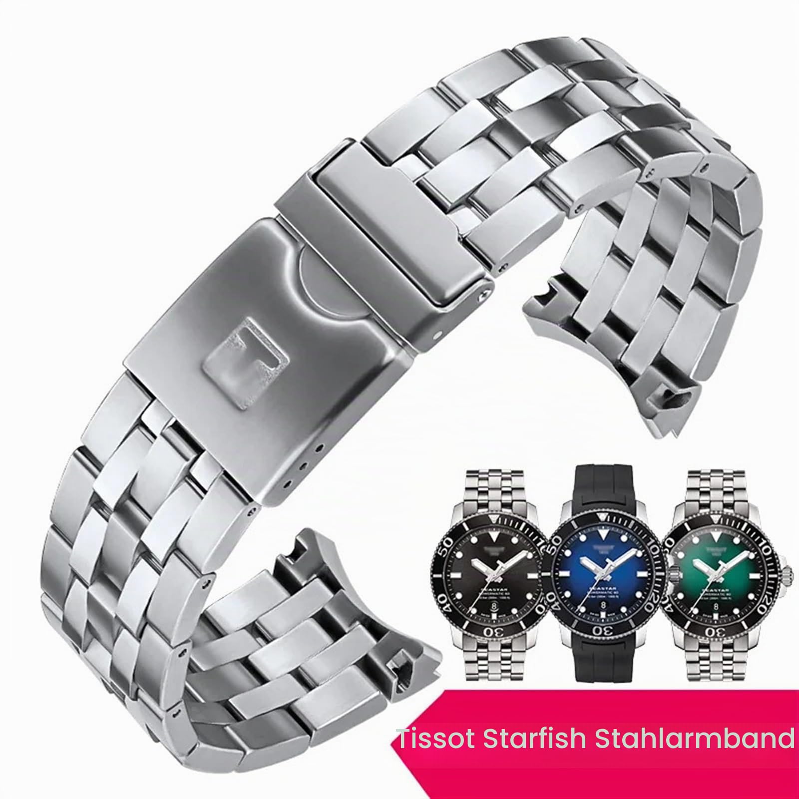 Für Tissot T120 Seestern-Serie Armband 1853 Stahlband T120407A T120407 Herren Feinstahl Uhrenarmband Kette