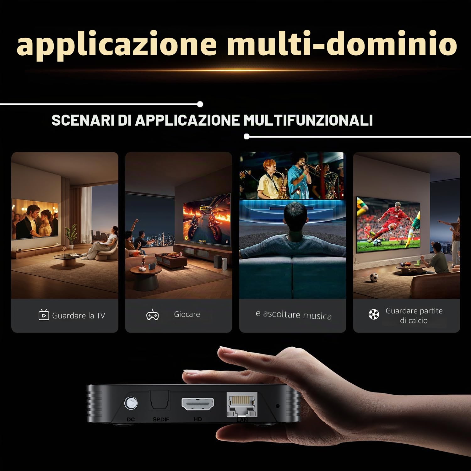 Smart TV Box Android TV Box 14.0, 2026 4K 60fps Ultima Android Box con RAM 2G ROM 32G WiFi6 Enternet 10/100M Bluetooth 5.0 USB 3.0 Supporto 3D HD 8K Media-Streaming Player con Controllo Remoto Vocale