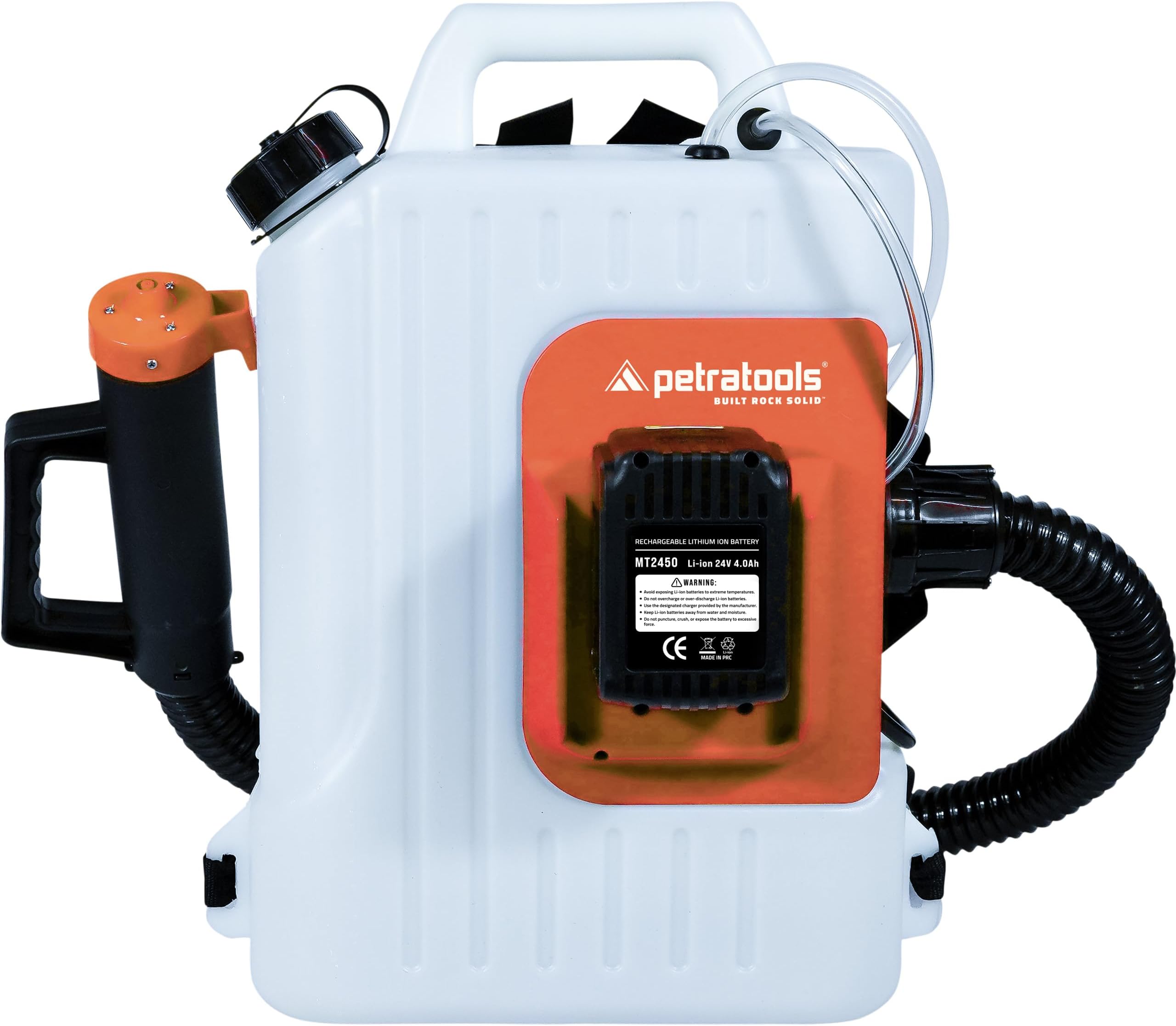 PetraTools Battery Backpack Fogger Machine, ULV Insect Bug Mosquito Fogger, Mosquito Sprayer - Commercial Hose, Padded Straps, (Battery 2.6 Gallon)