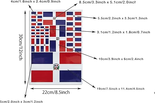 Miniatura 2 de CANTENDO Paquete de 3 calcomanías de bandera dominicana, calcomanías reflectantes de vinilo para automóvil, calcomanías impermeables para