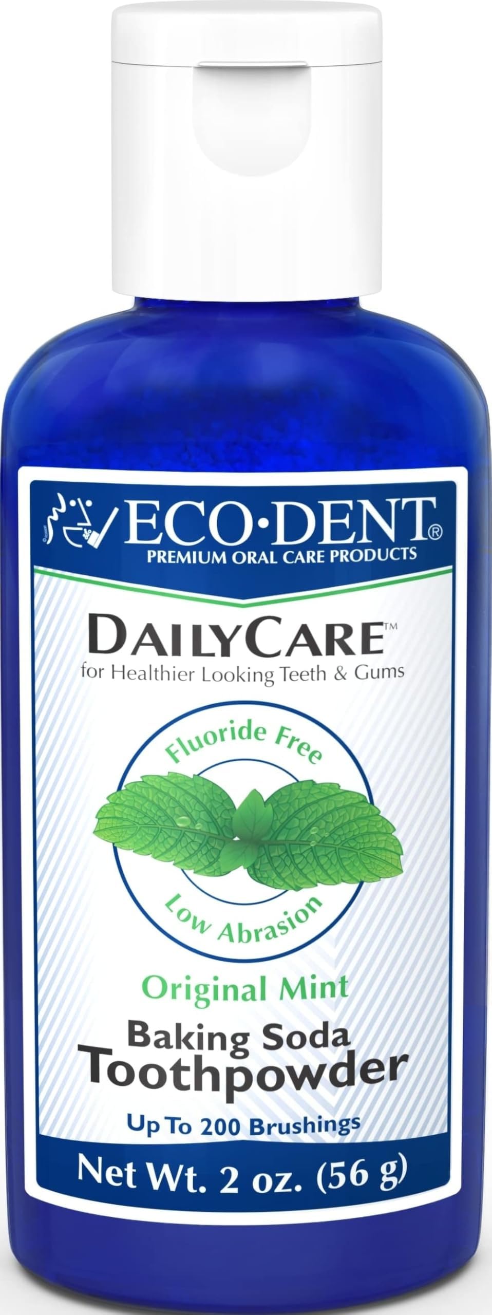 Eco-Dent DailyCare Baking Soda Toothpowder, Original Mint - SLS & Fluoride-Free Toothpaste Powder with Minerals & Essential Oils, Toothpaste Alternative + DailyRinse Single-Use Pack