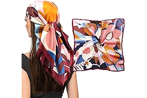 35" Square Silk Like Head Scarf for Women
