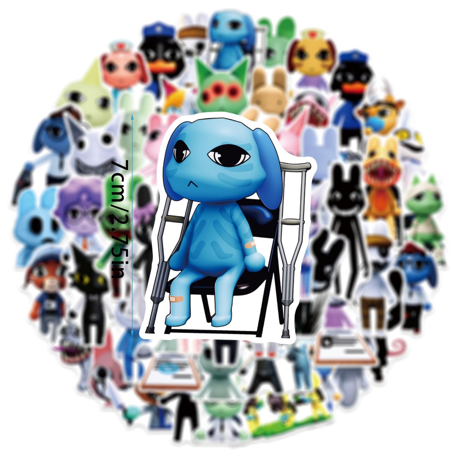 55PCS Animal Hospital Stickers Creepy Cartoon Animal Vinyl Decals Stickers